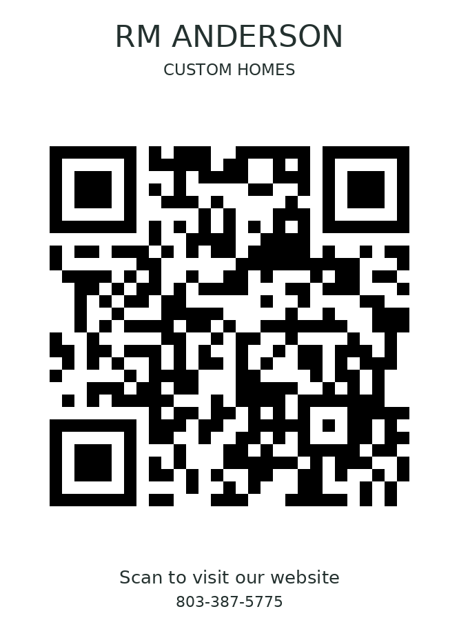 QR code linking to the RM Anderson Custom Homes website